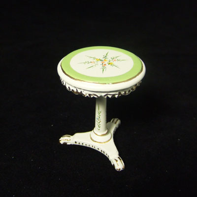 8046-02, White Hand-painted End Table in 1" scale
